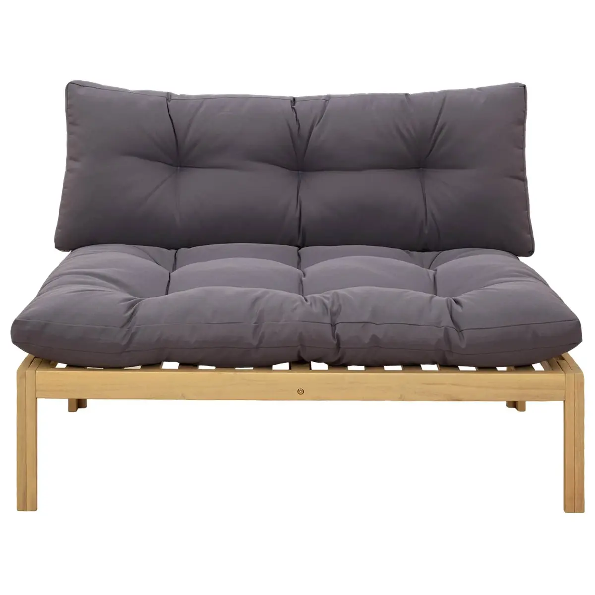 Outdoor Sectional Sofa Middle Unit Garden Seating Acacia Wood Light Dark