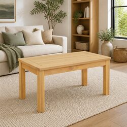 Warm and Practical Solid Acacia Wood Coffee Table
