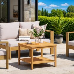 Solid Acacia Wood Side Table - Practical and Reliable