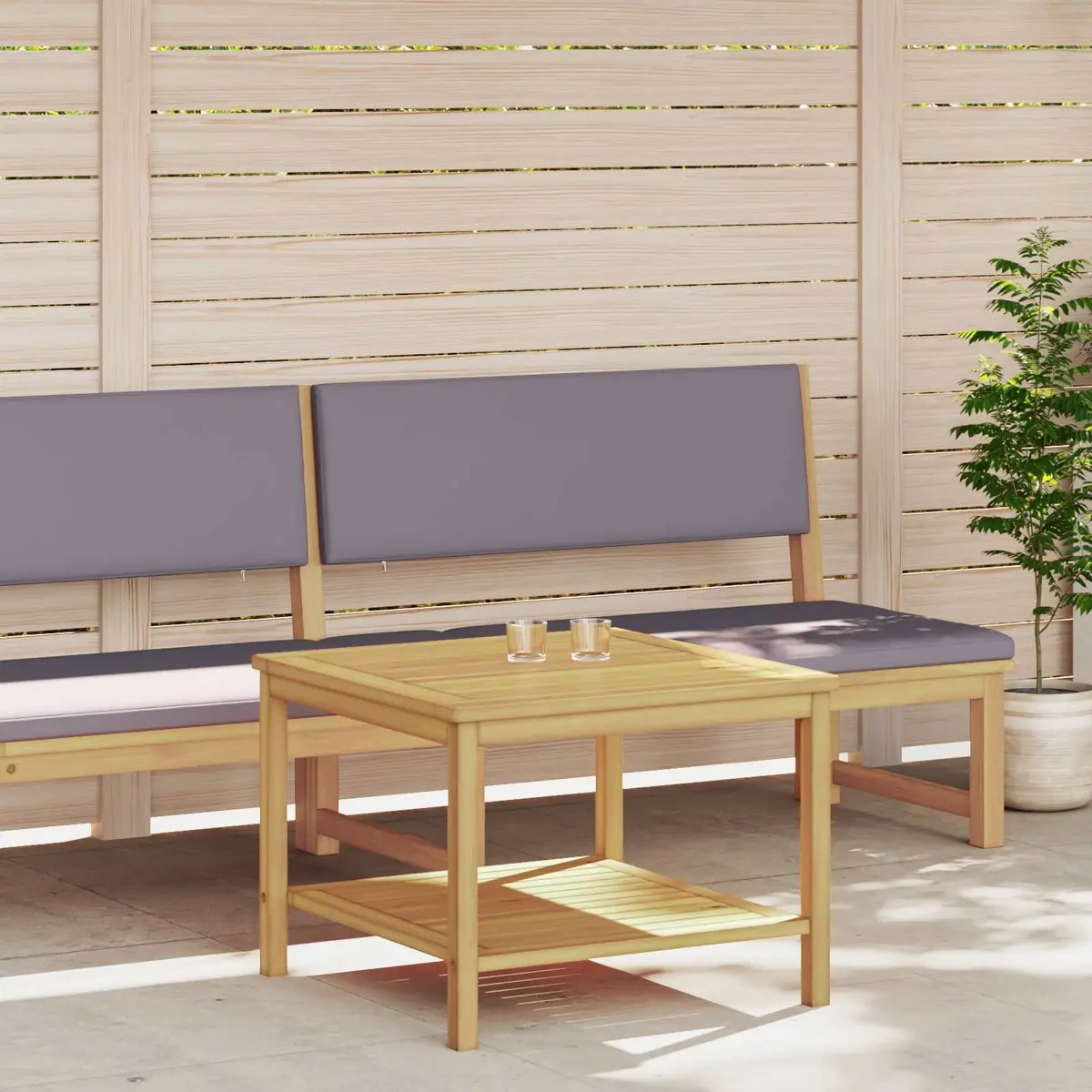 Side Table Rustic Accent Furniture 60x60x45cm Solid Acacia Wood Brown
