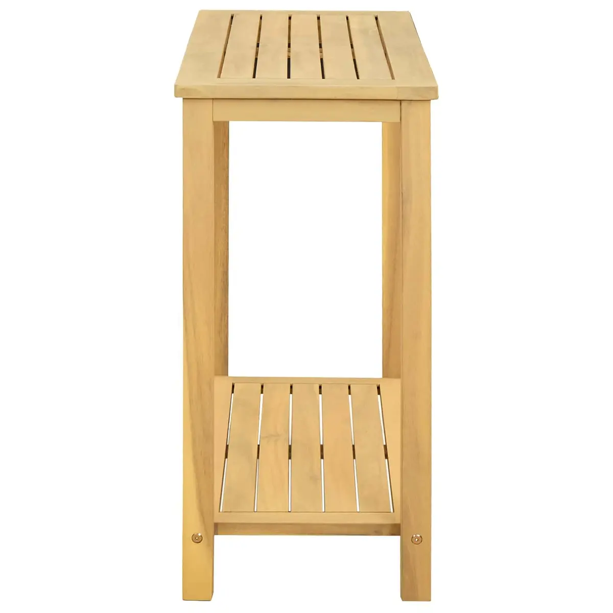 Garden Console Table with Storage Shelves Outdoor Furniture Brown Rustic Design
