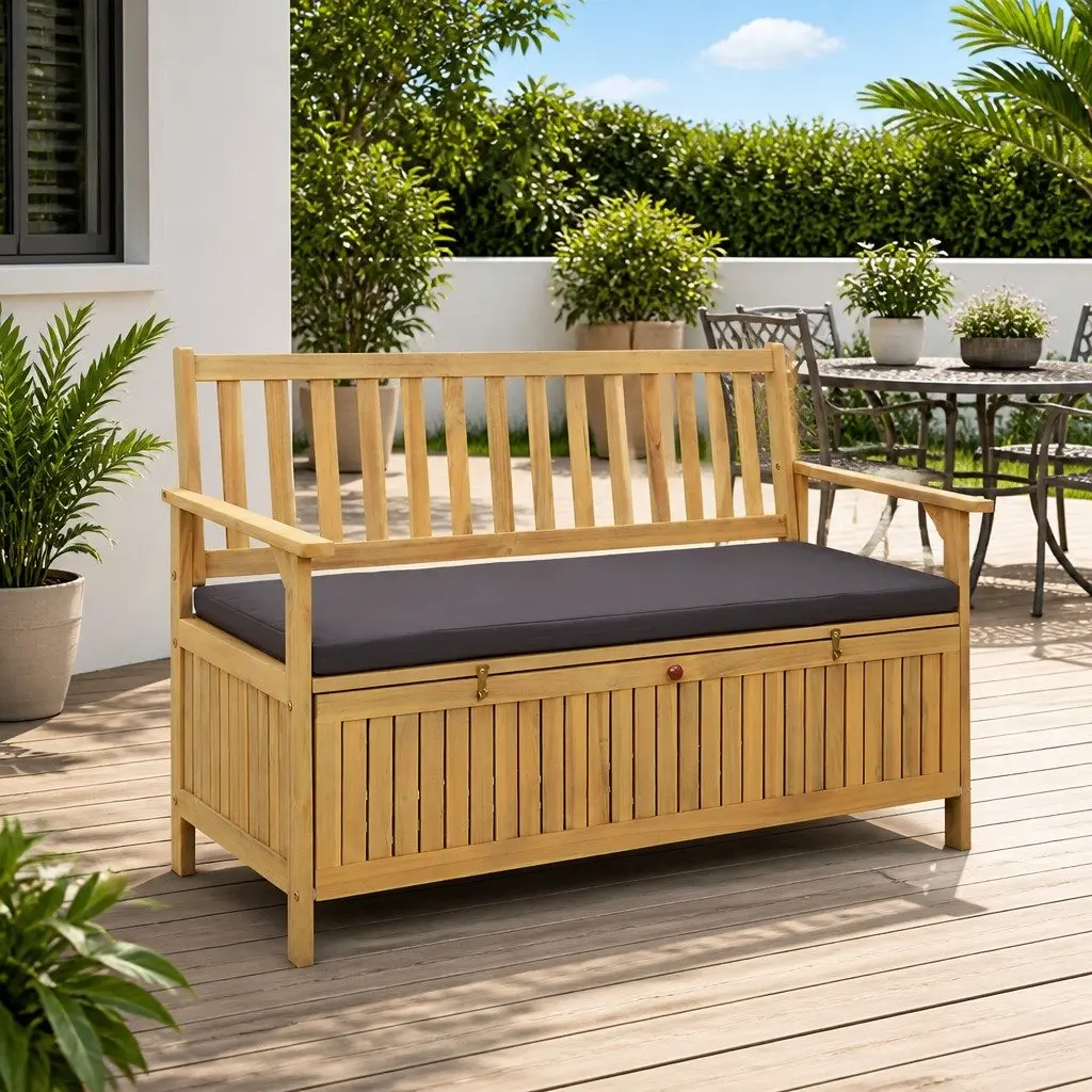 Outdoor Storage Bench with Hidden Storage