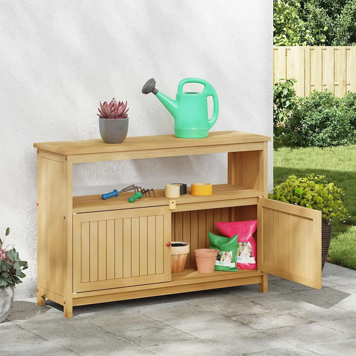 Garden Console Table with Storage and Style