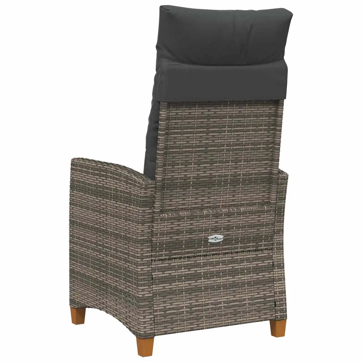 Grey Reclining Garden Chair with Side Table