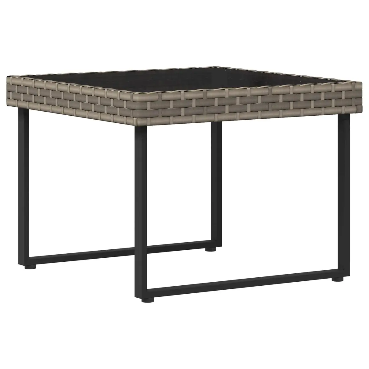 Garden Sofa Set 2 Pieces Grey Poly Rattan Steel Outdoor Patio Sectional