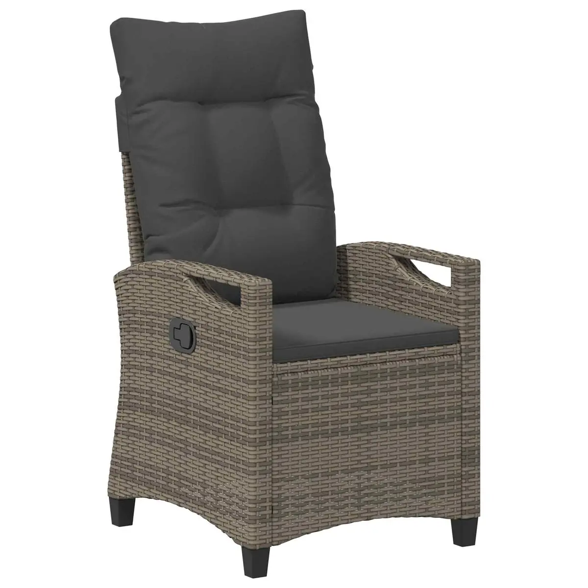 Outdoor Garden Chair Recliner Adjustable Backrest Modern Patio Seating Grey 2 Piece
