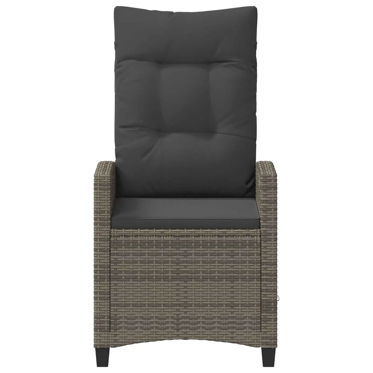 Outdoor Garden Chair Recliner Adjustable Backrest Modern Patio Seating Grey 2 Piece