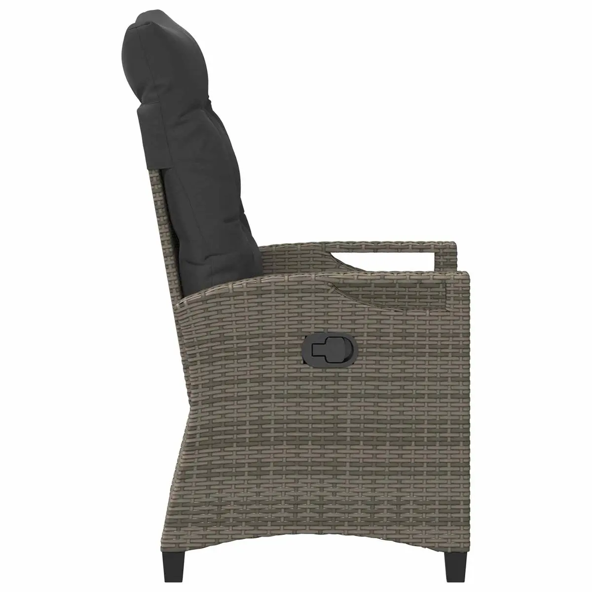 Outdoor Garden Chair Recliner Adjustable Backrest Modern Patio Seating Grey 2 Piece
