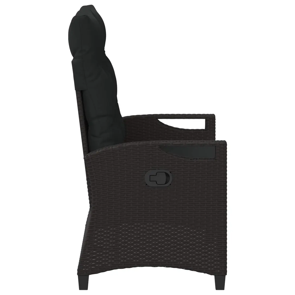 Reclining Garden Bench Adjustable Black Outdoor Lounger Patio Seating