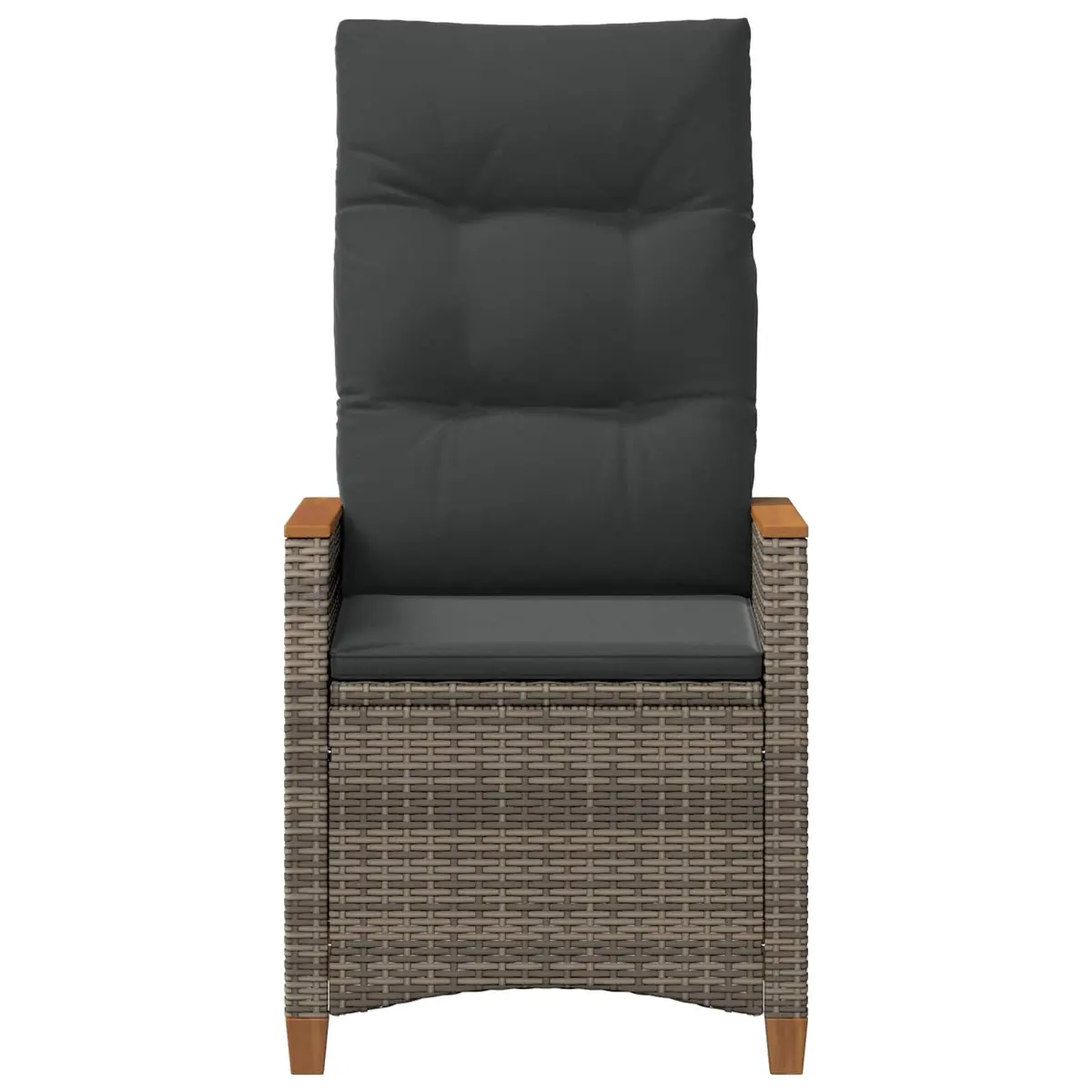Reclining Garden Chair Outdoor Seating Manual Adjustable Backrest Grey