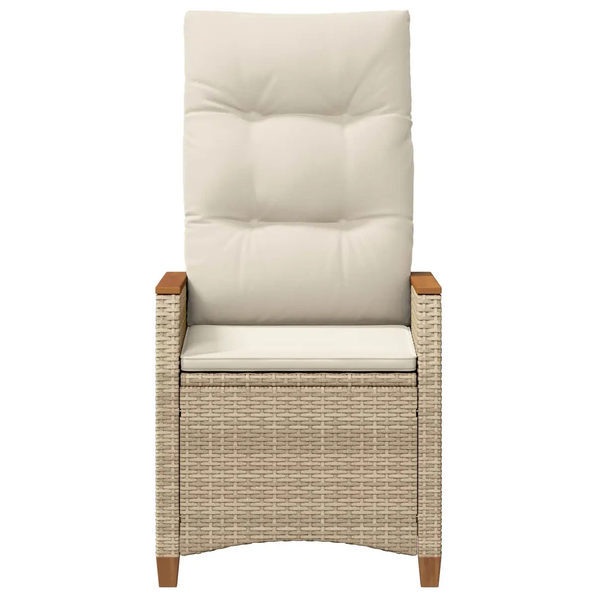 Reclining Garden Chair Adjustable Backrest Outdoor Seating Beige