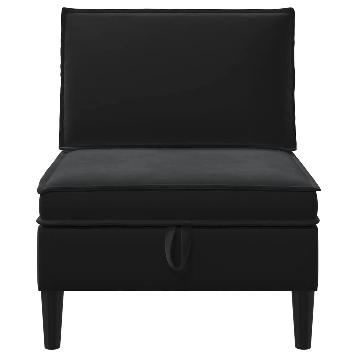 Black Velvet Sofa with Ample Storage Space