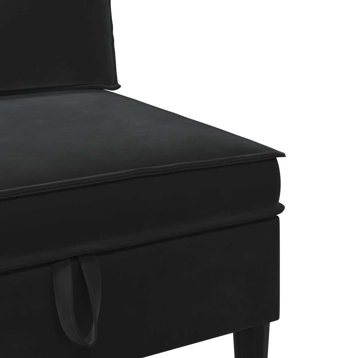 Black Velvet Sofa with Ample Storage Space