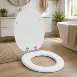 Reliable Soft-Close Toilet Seat in White MDF