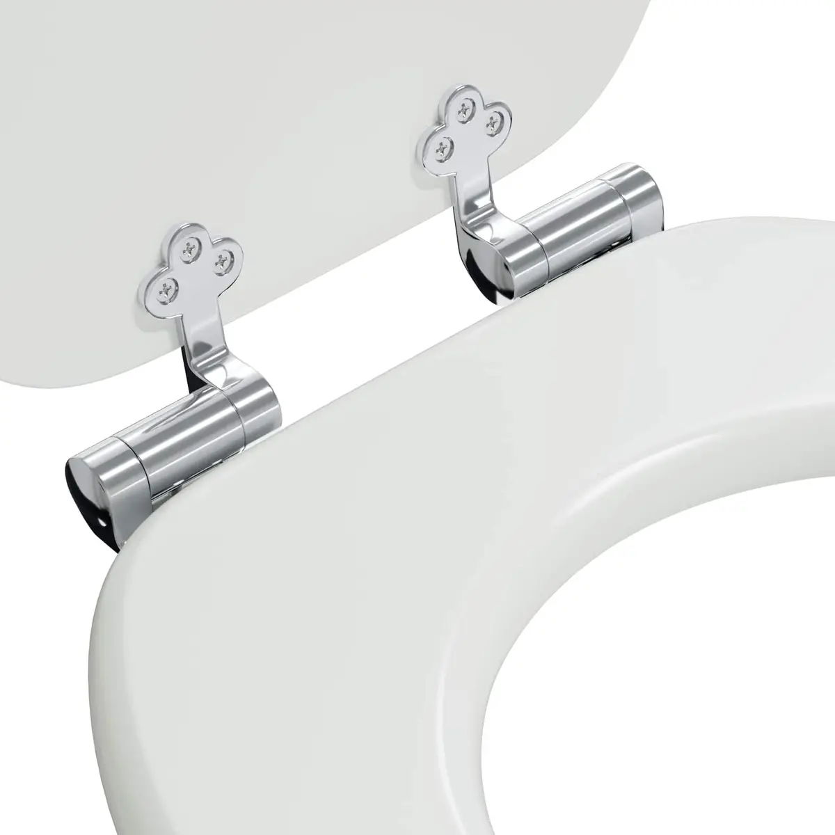 Toilet Seat Soft-Close Bathroom Fixture 44 x 38 cm White MDF Board