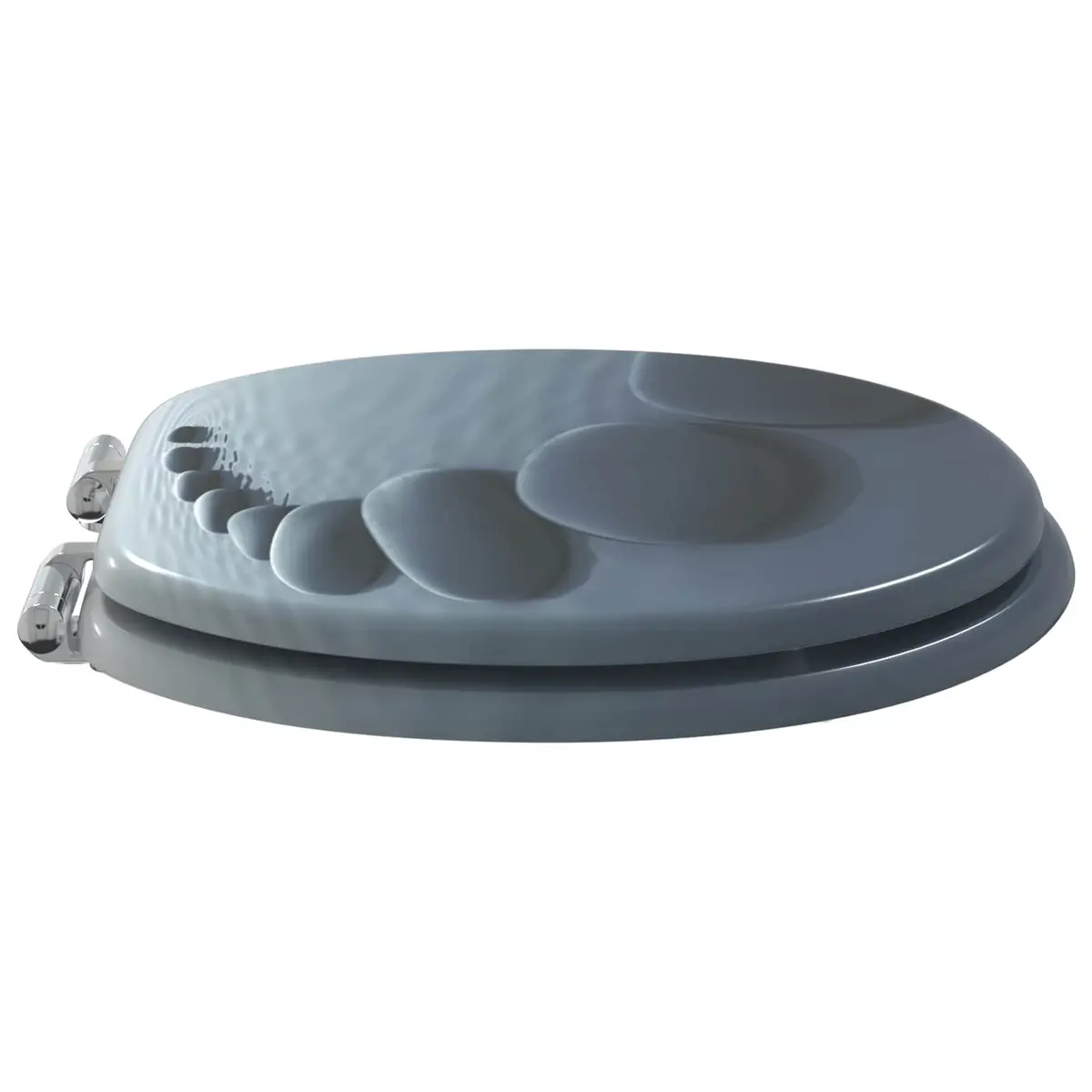 Toilet Seat Soft-Close Grey 44 x 38 cm MDF Board Bathroom Fixture