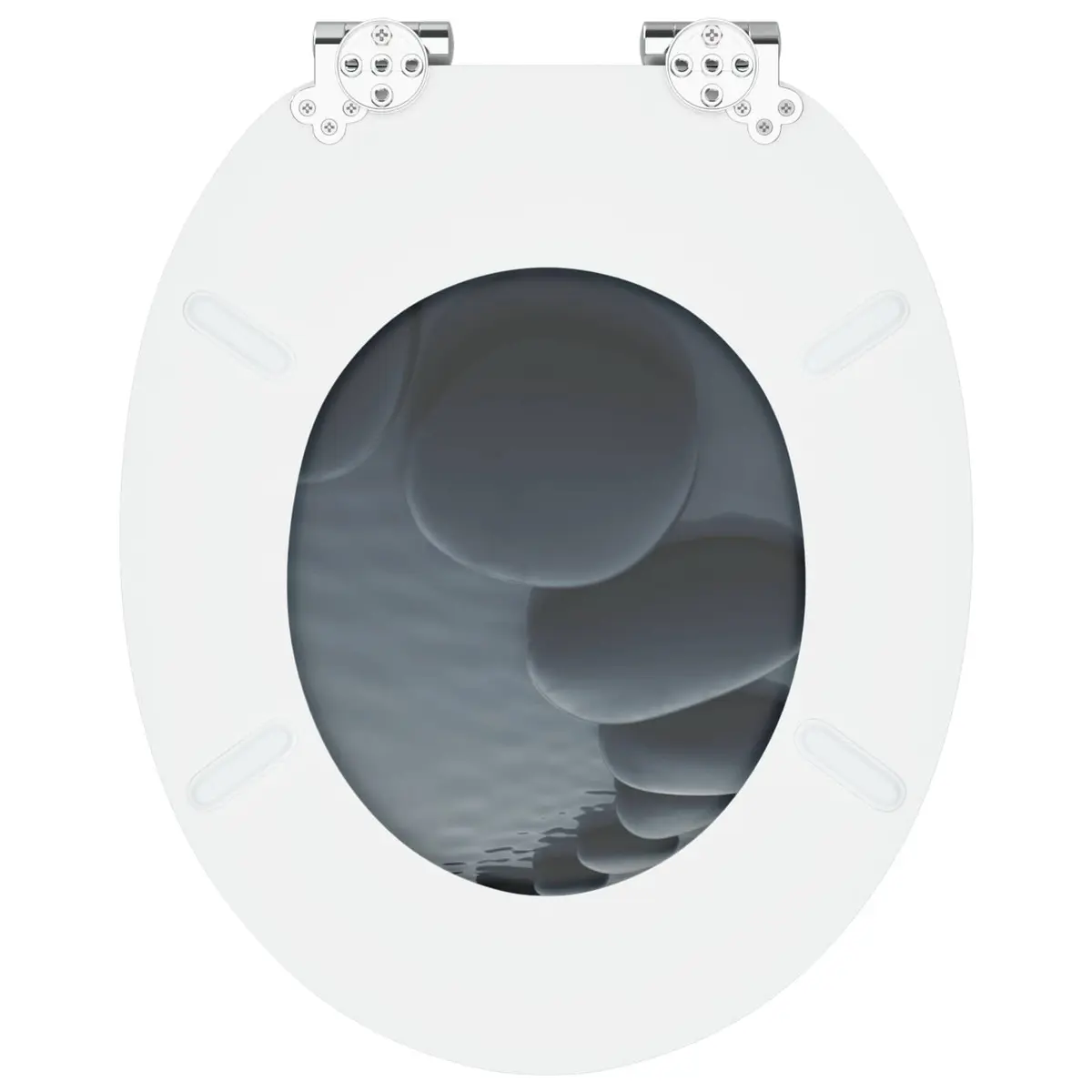 Toilet Seat Soft-Close Grey 44 x 38 cm MDF Board Bathroom Fixture
