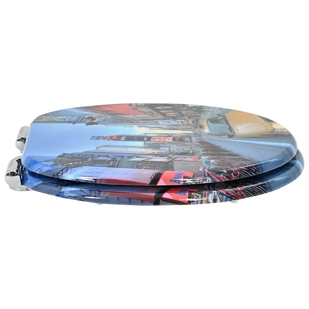 Soft-Close Toilet Seat Multicolour 44 x 38 cm MDF Board