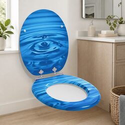 Reliable Blue MDF Soft-Close Toilet Seat for Everyday Use