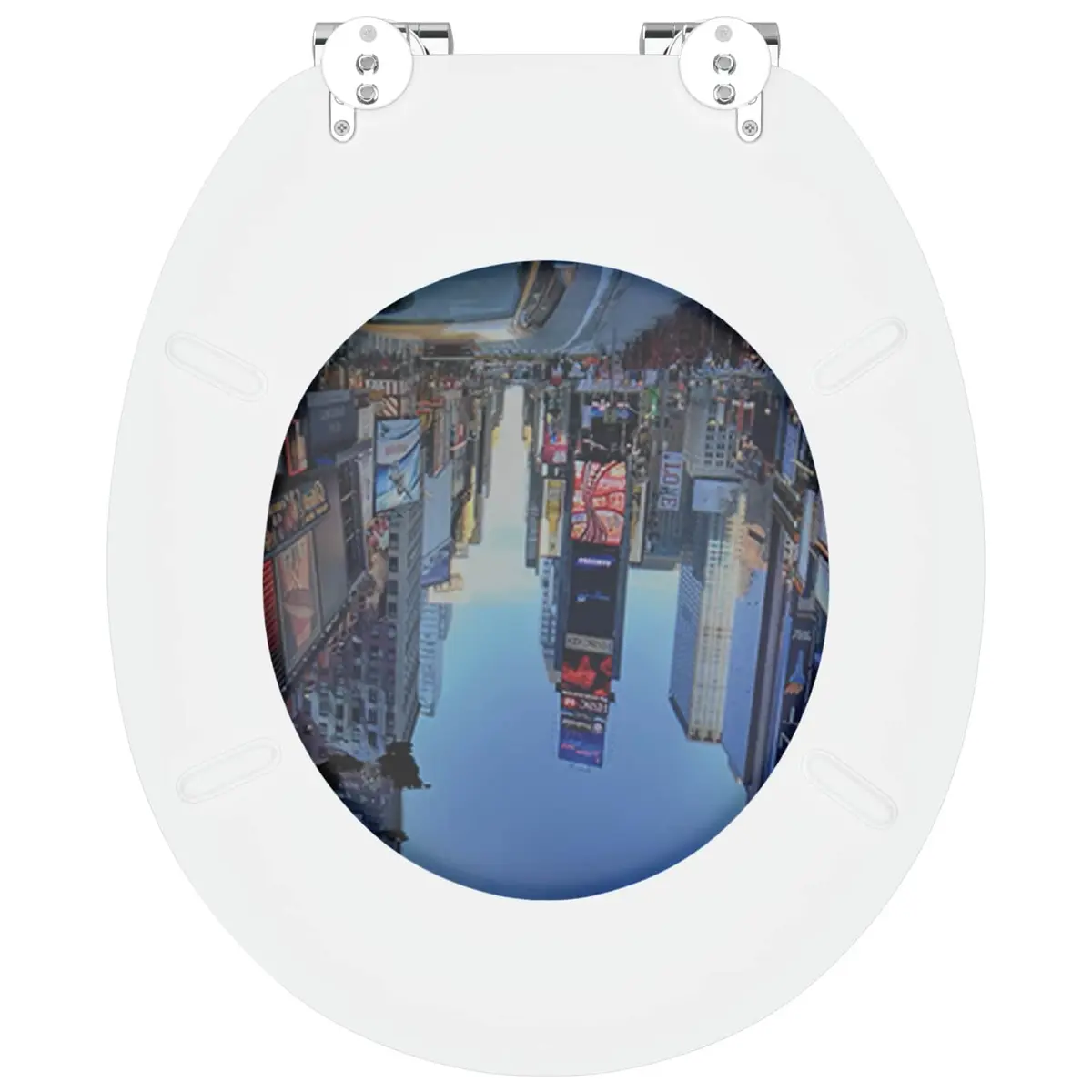 Soft-Close Toilet Seat Multicolour MDF Board Standard Fixing 44 x 38 cm