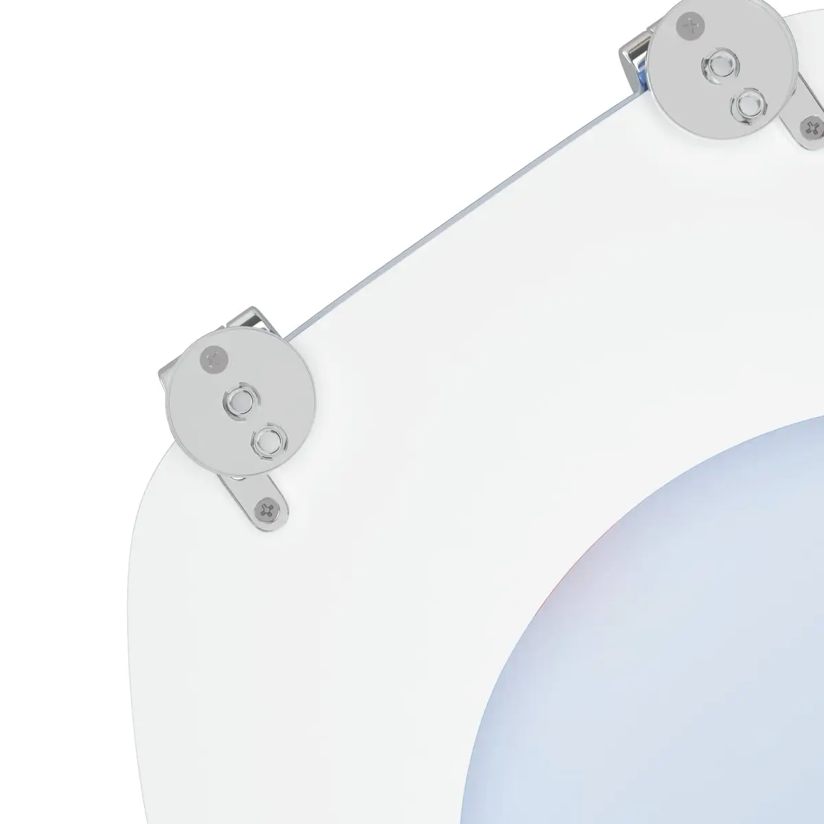 Toilet Seat Soft-Close Blue MDF 44 x 38 cm Bathroom Fixture Durable Easy Install