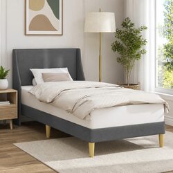 Plywood Bed Frame with Wall-Mounted Headboard for Comfort
