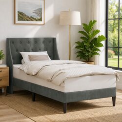 Reliable and Stylish Dark Grey Bed Frame