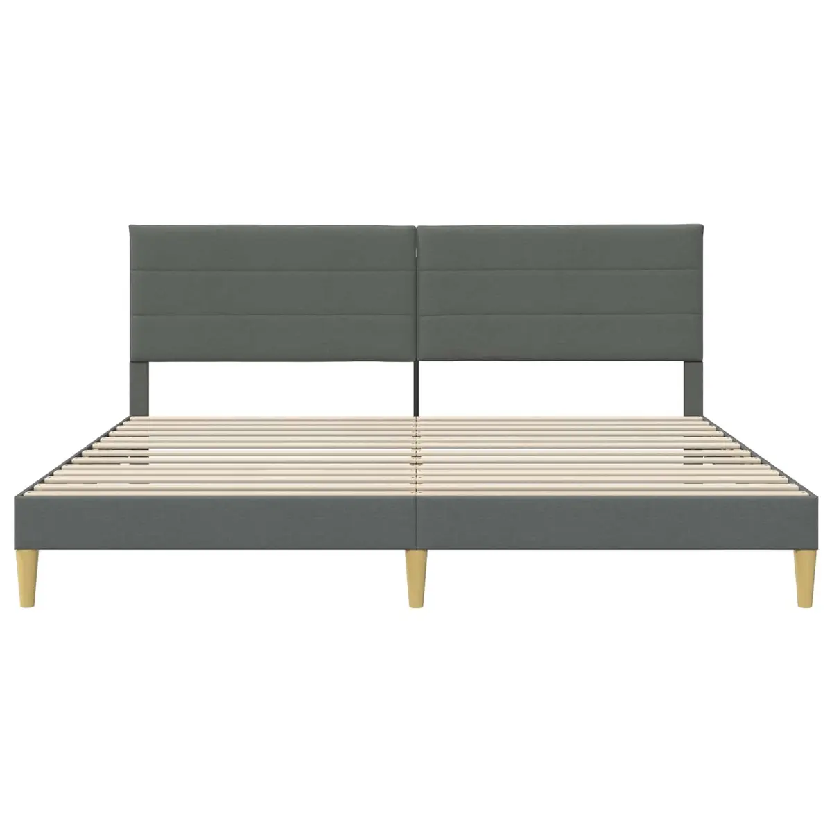 Bed Frame with Headboard Grey 180 x 200 cm Fabric Upholstered Modern Bedroom
