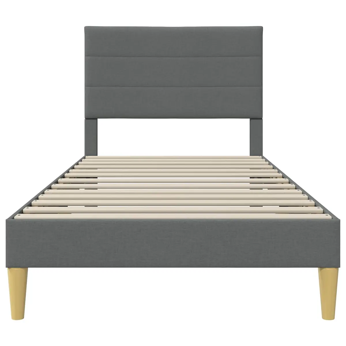 Bed Frame with Dark Grey Upholstered Headboard