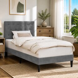 Dark Grey Velvet Bed Frame: Comfort Meets Style