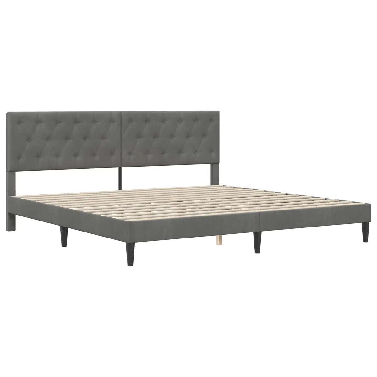 Grey Velvet Bed Frame with Durable Build 180 x 200 cm