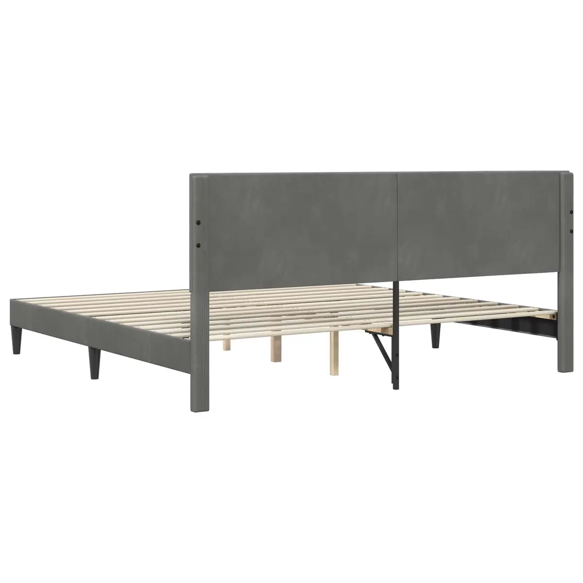 Grey Velvet Bed Frame with Durable Build 180 x 200 cm