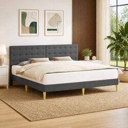 Grey Bed Frame with Headboard: Quality and Style Combined