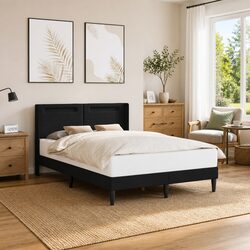 Reliable Black Bed Frame with LED Strip Lights for Great Value