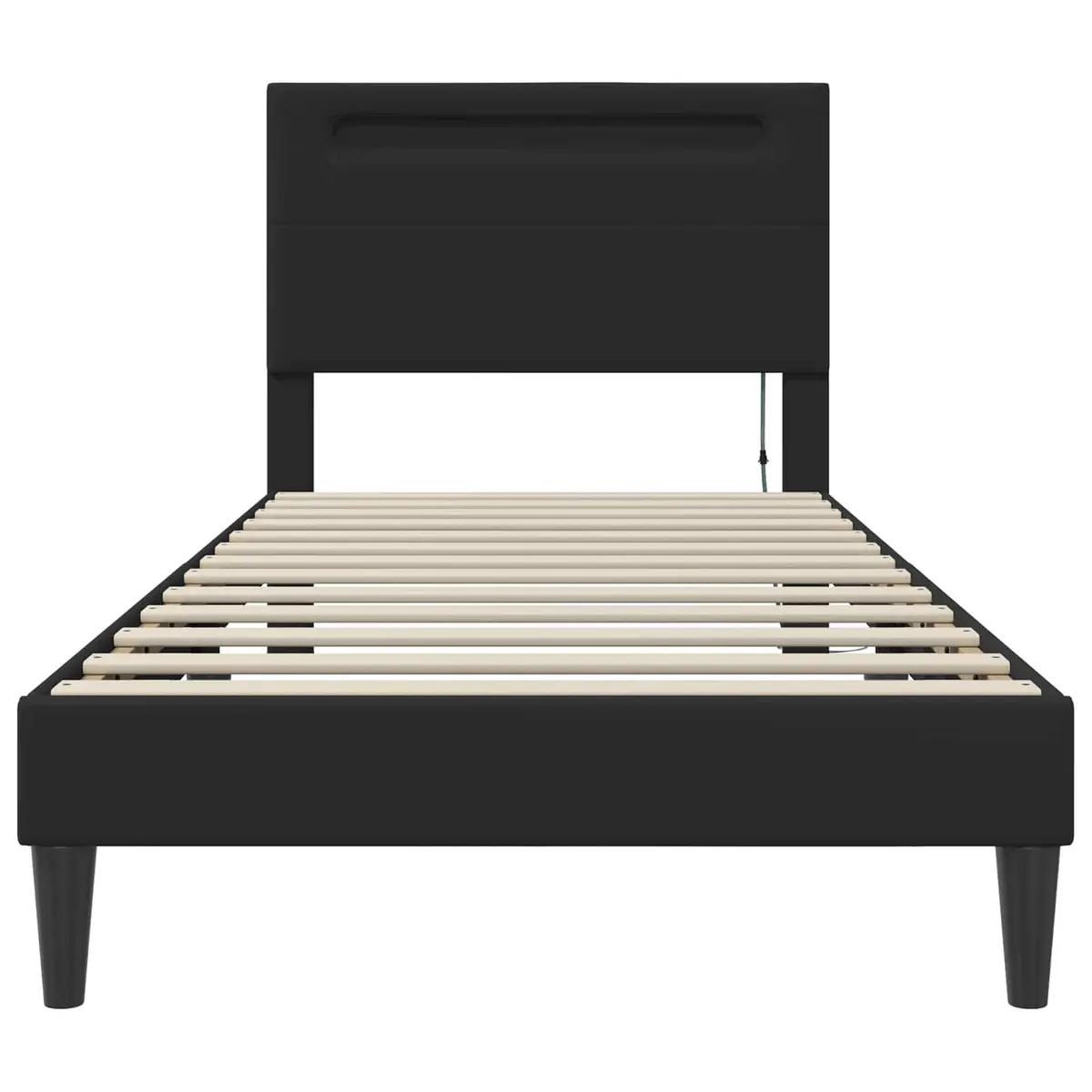 Black Bed Frame with LED Lighting 107 x 203 cm