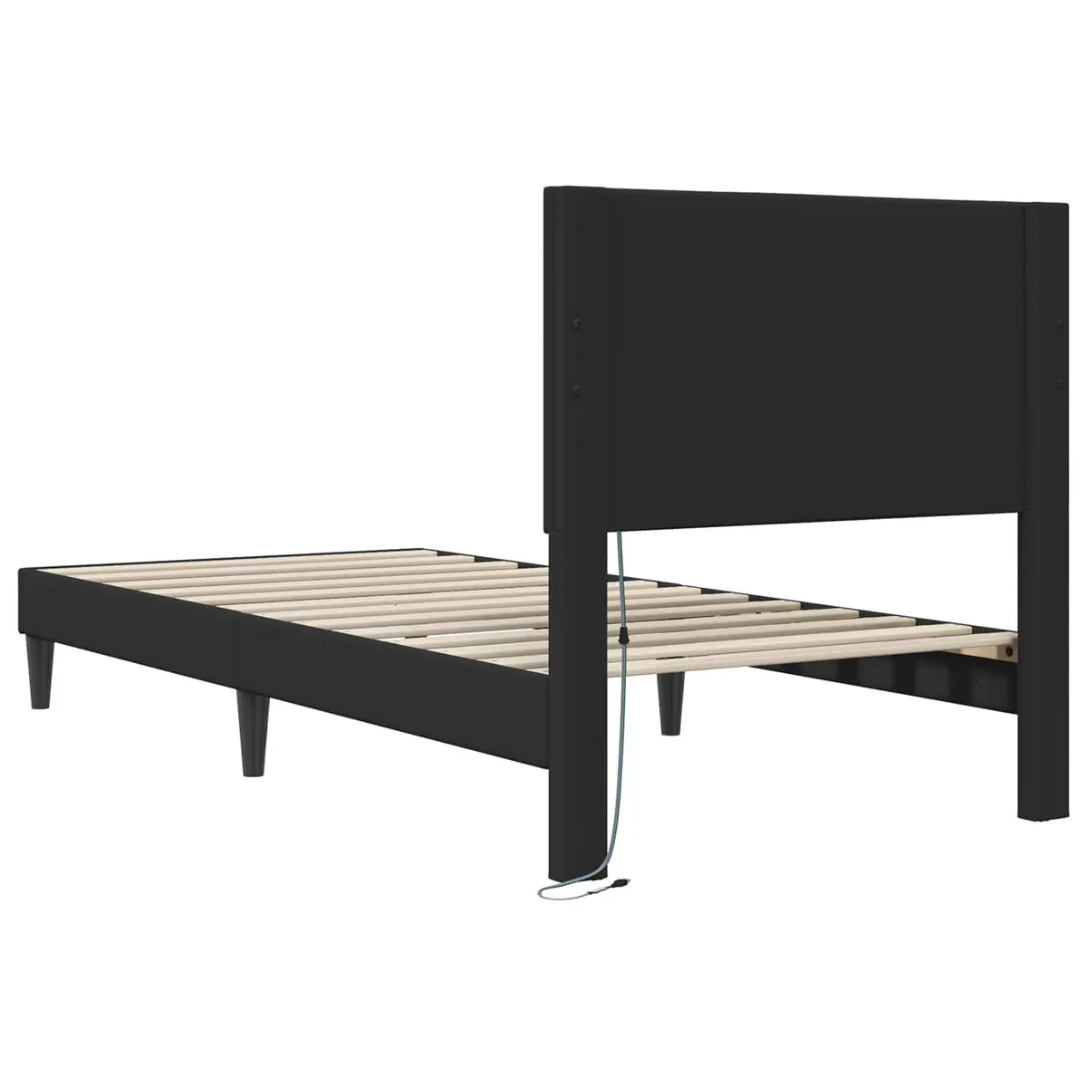 Black Bed Frame with LED Lighting 107 x 203 cm