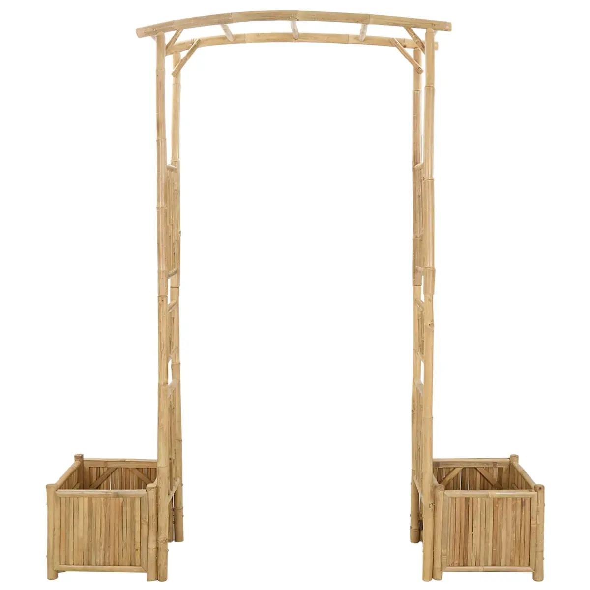 Garden Arch Bamboo Outdoor Structure Trellis Pathway Entrance 177 x 40 x 205 cm Brown