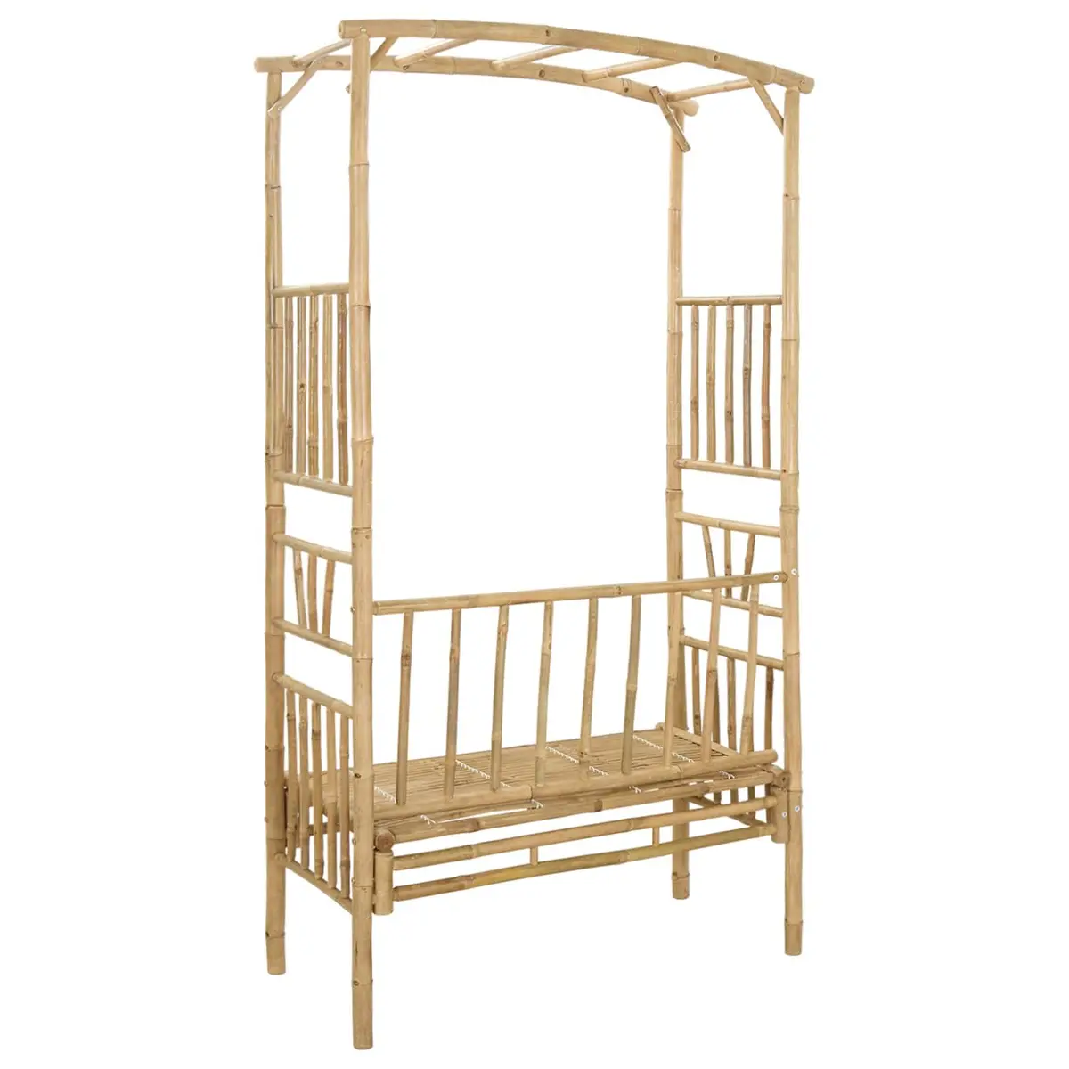 Garden Arch with Bench Bamboo Outdoor Structure 115 x 50 x 205 cm Brown