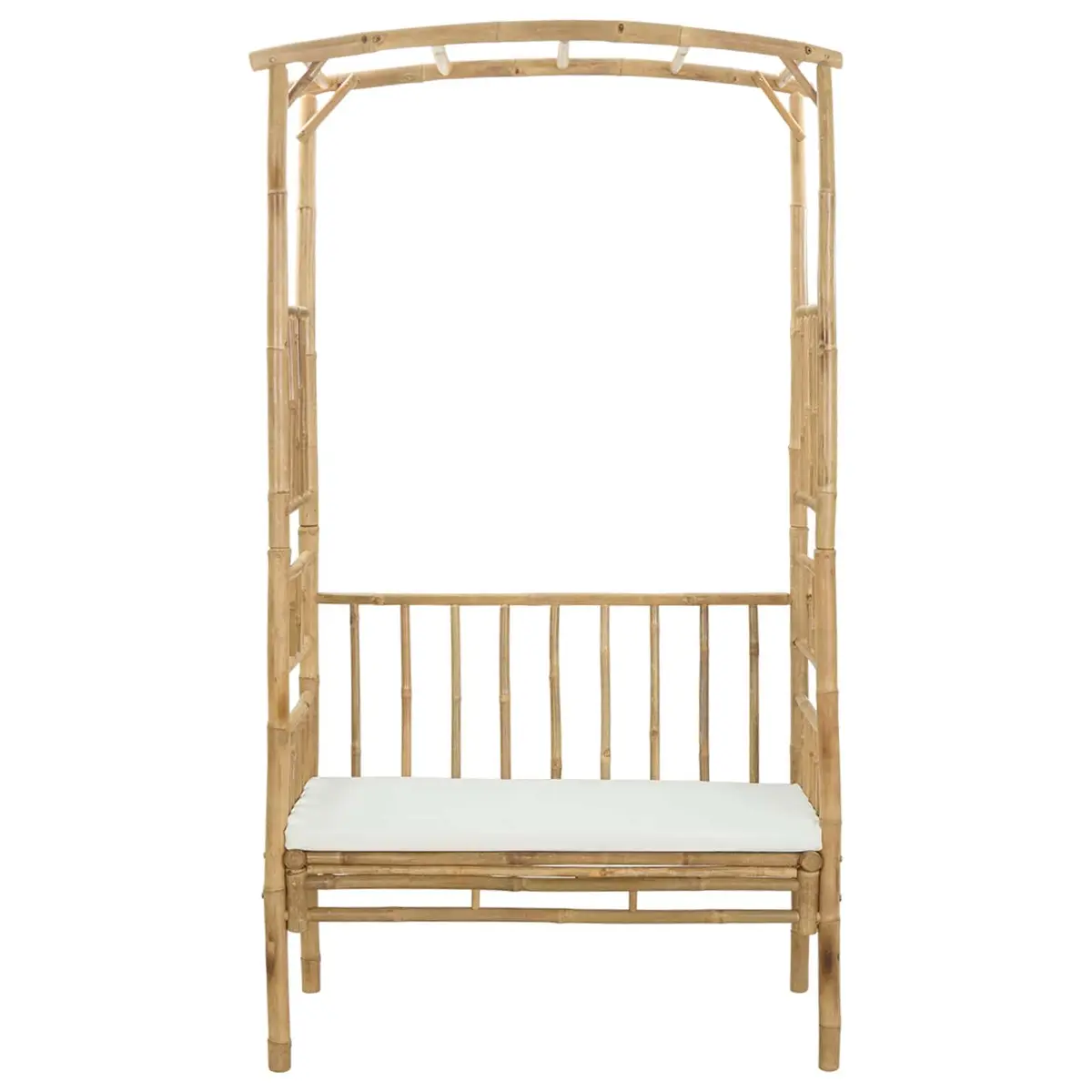 Garden Arch with Bench Bamboo Outdoor Structure 115x50x205cm Brown