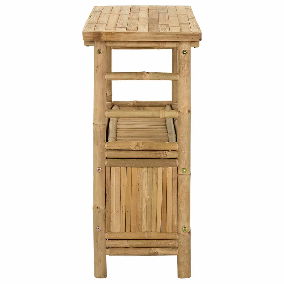 Console Table Brown Bamboo Accent Table Modern Living Room Entryway 80 x 35 x 75 cm