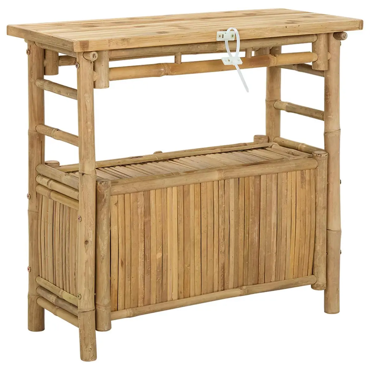 Console Table Brown Bamboo Accent Table Modern Living Room Entryway 80 x 35 x 75 cm