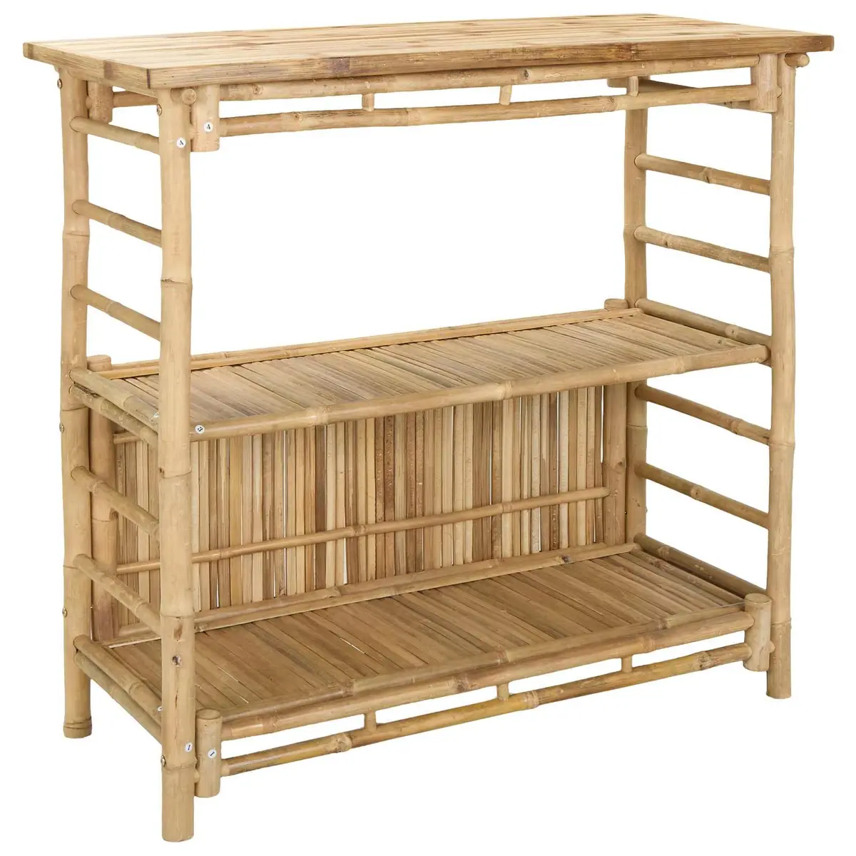 Outdoor Bar Table Bamboo Brown Modern Garden Patio Furniture