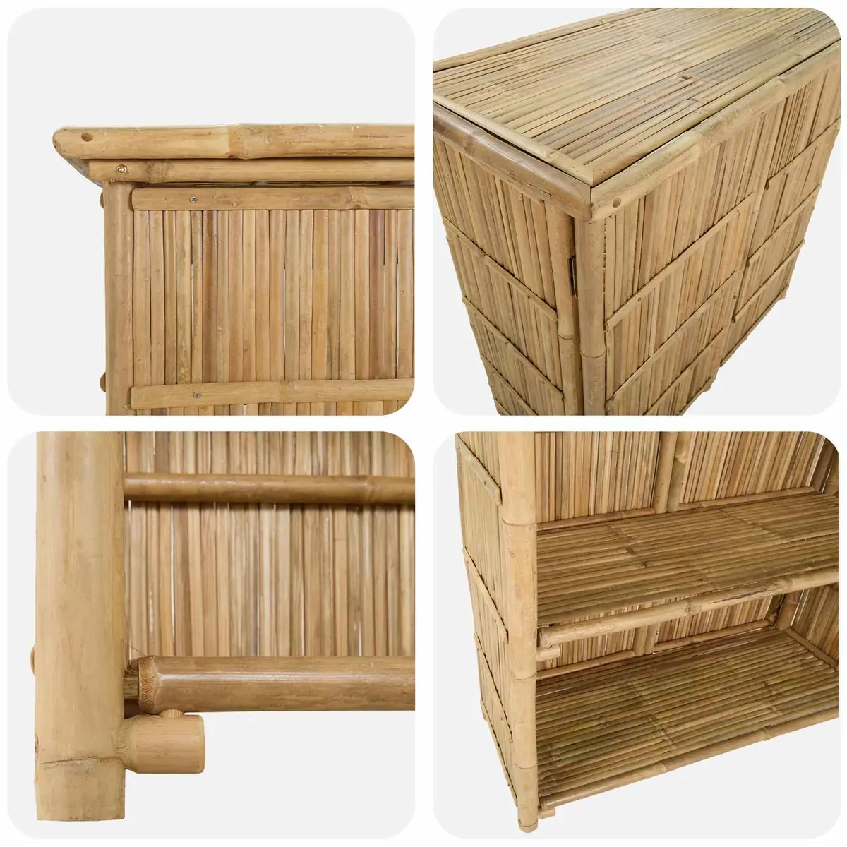 Bamboo Bar Table Outdoor Use Brown 115x55x105cm Patio Furniture