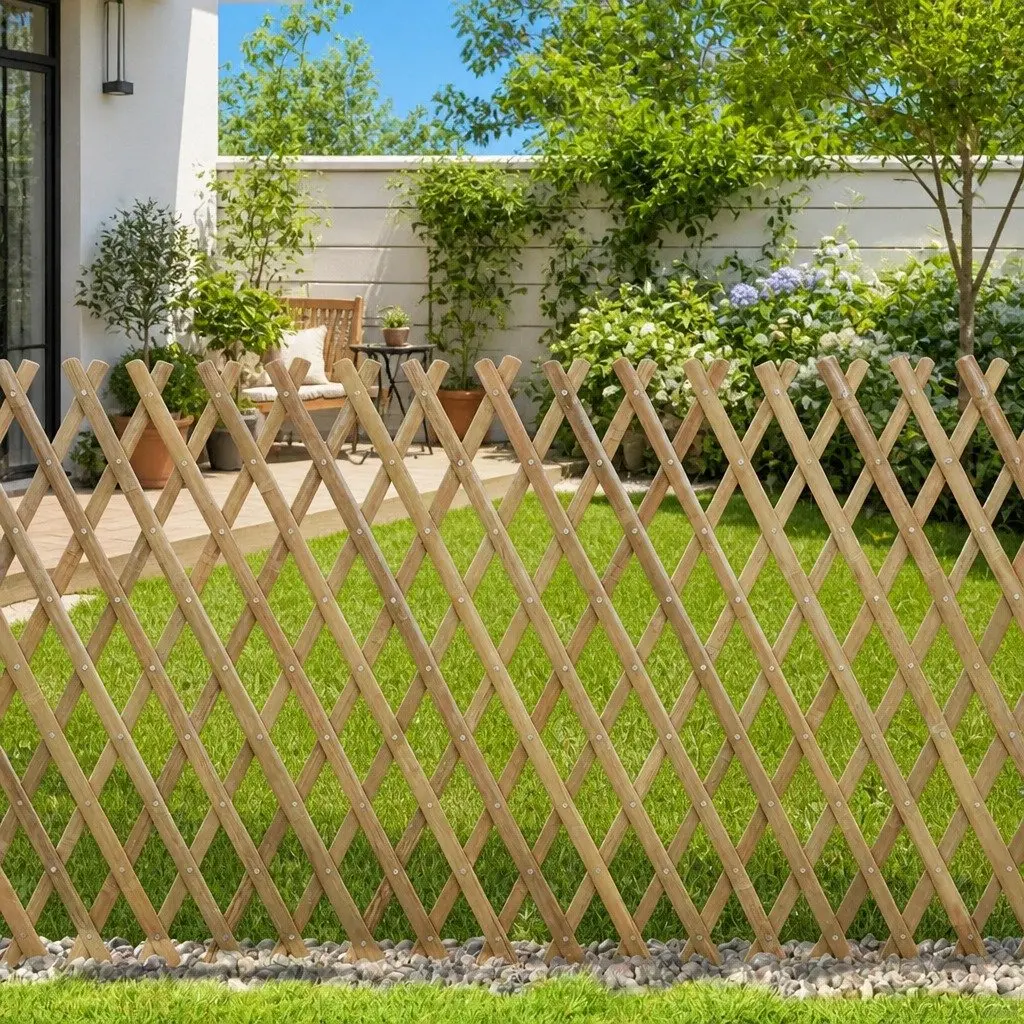 Expandable Bamboo Trellis Fence 100 x 105 cm
