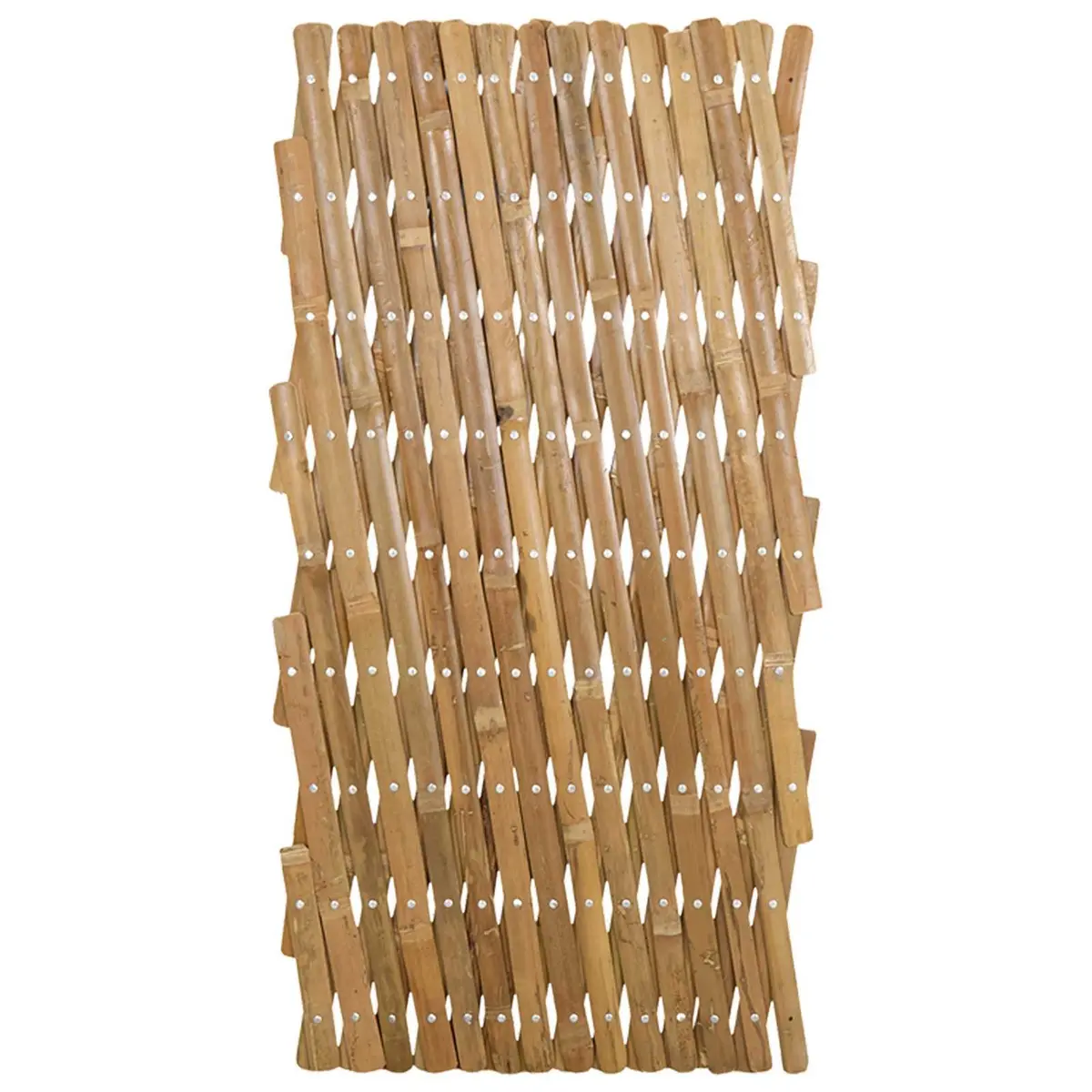 Expandable Bamboo Trellis Fence Panel Garden Plant Support 100 x 105 cm Beige 2 Piece