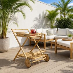 Bamboo Serving Trolley - Durable, Stylish, and Functional