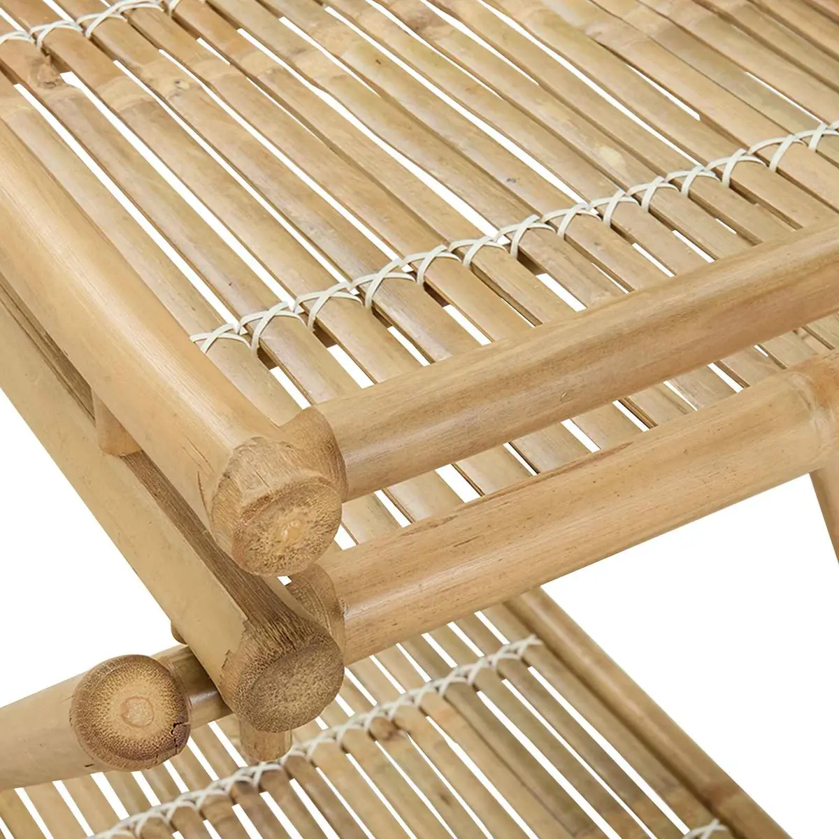 Bamboo Serving Trolley Indoor Outdoor Brown 79 x 67.5 x 84 cm