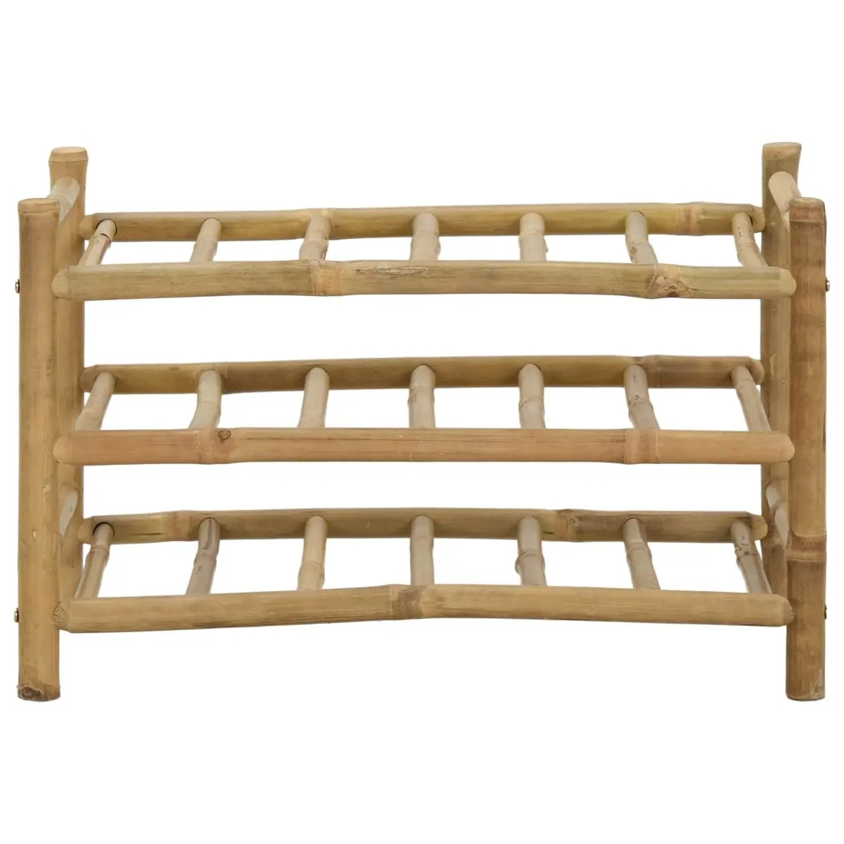 Bamboo Wine Rack Natural Brown Modern Storage Display Holder 57 x 29.5 x 36 cm