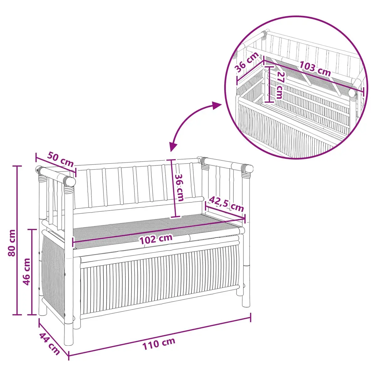 Garden Storage Bench for Indoor and Outdoor Use
