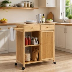 Bamboo Kitchen Trolley - Your Reliable Storage Partner
